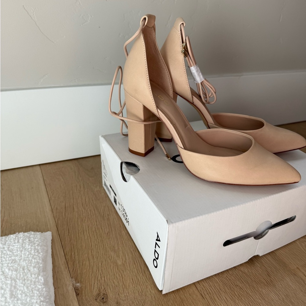 ALDO Blush Pointed Toe Block Heel with Ankle Tie